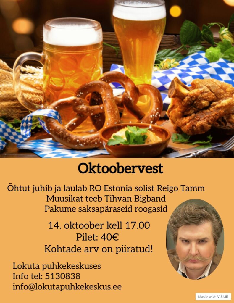 Oktoobervest vol2. Ootame juurde veel sopraneid, alte, tenoreid, baritone ja basse. Viisipidamine ei ole kohustuslik.
The post Oktoobervest (14.10.2023) appeare